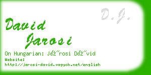 david jarosi business card